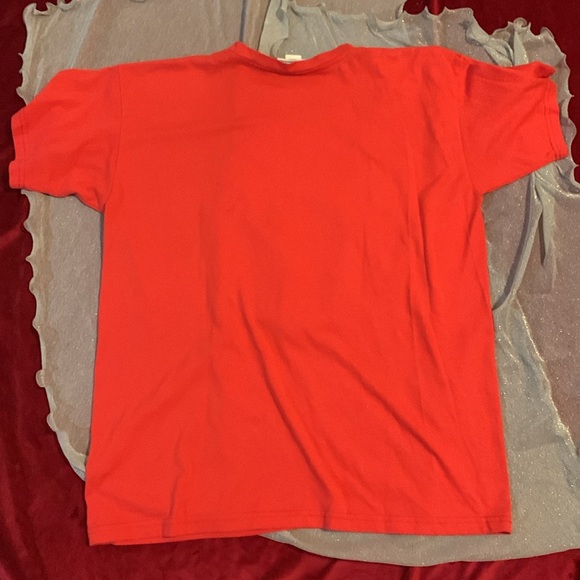 Vintage 90s Kavio Designs  Red Aztec Sun Oversize T-Shirt with Rhinestones Sz XL - Picture 6 of 8